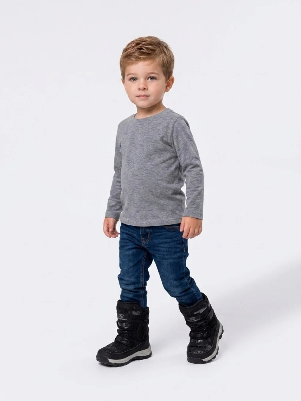 Kids Black Waterproof Snow Boots